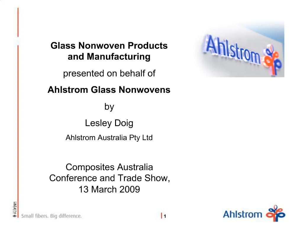 PPT Glass Nonwoven Products and Manufacturing presented on behalf of