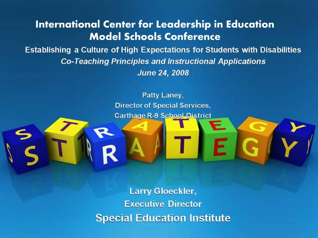 PPT International Center for Leadership in Education Model Schools