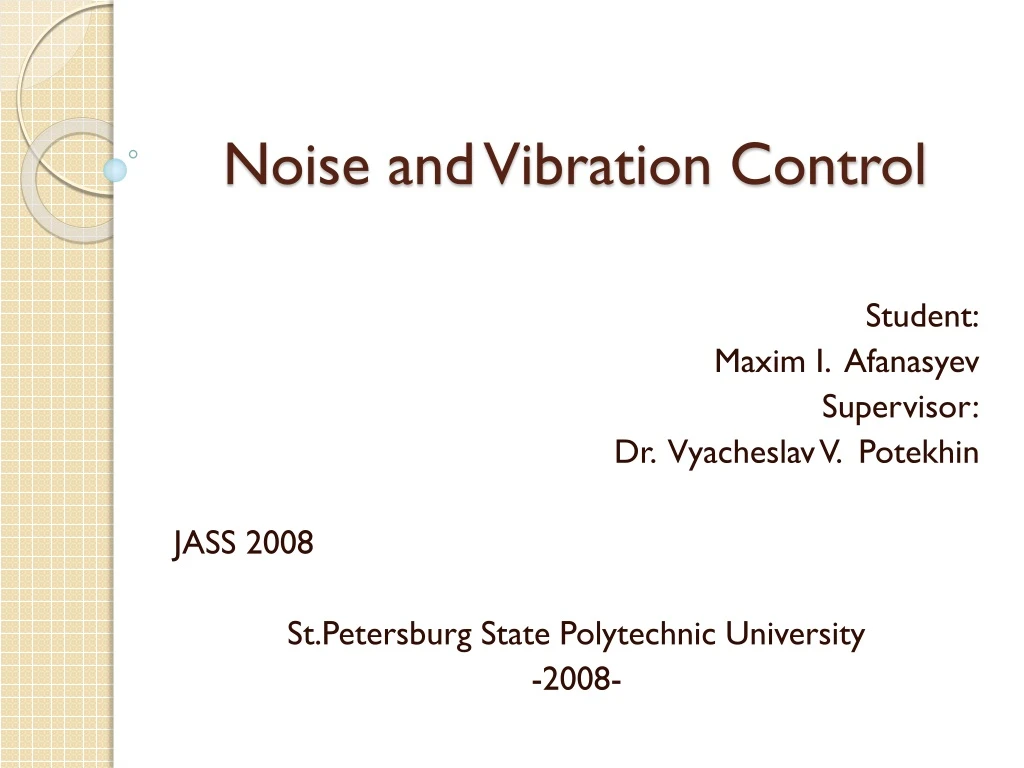 noise and vibration control n.