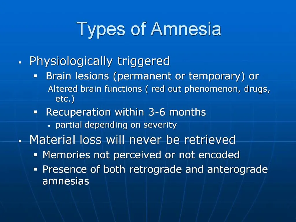 temporary amnesia causes
