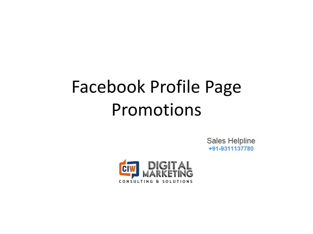 facebook profile page promotions n.