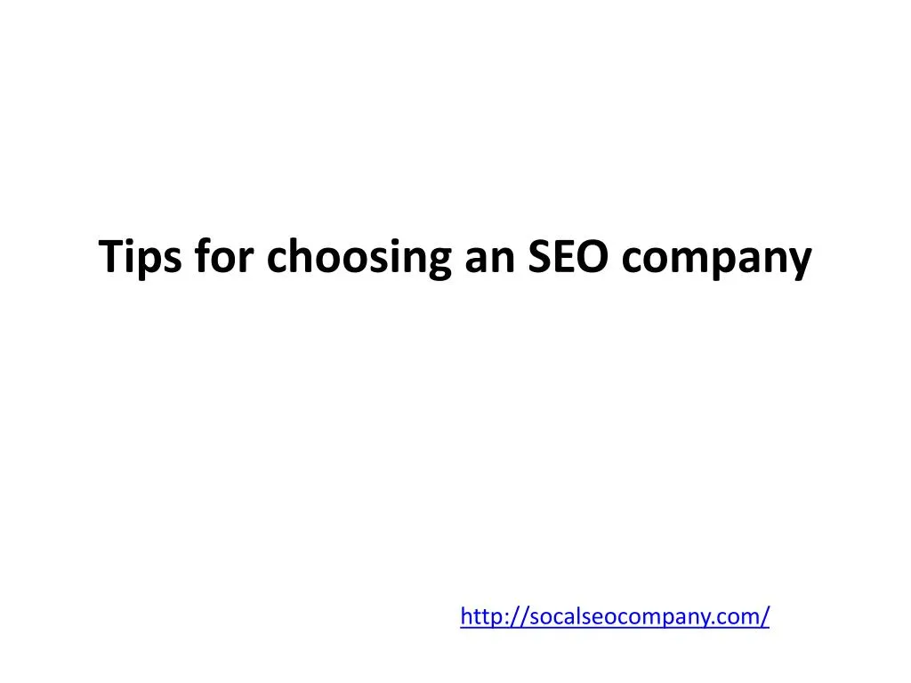 tips for choosing an seo company n.