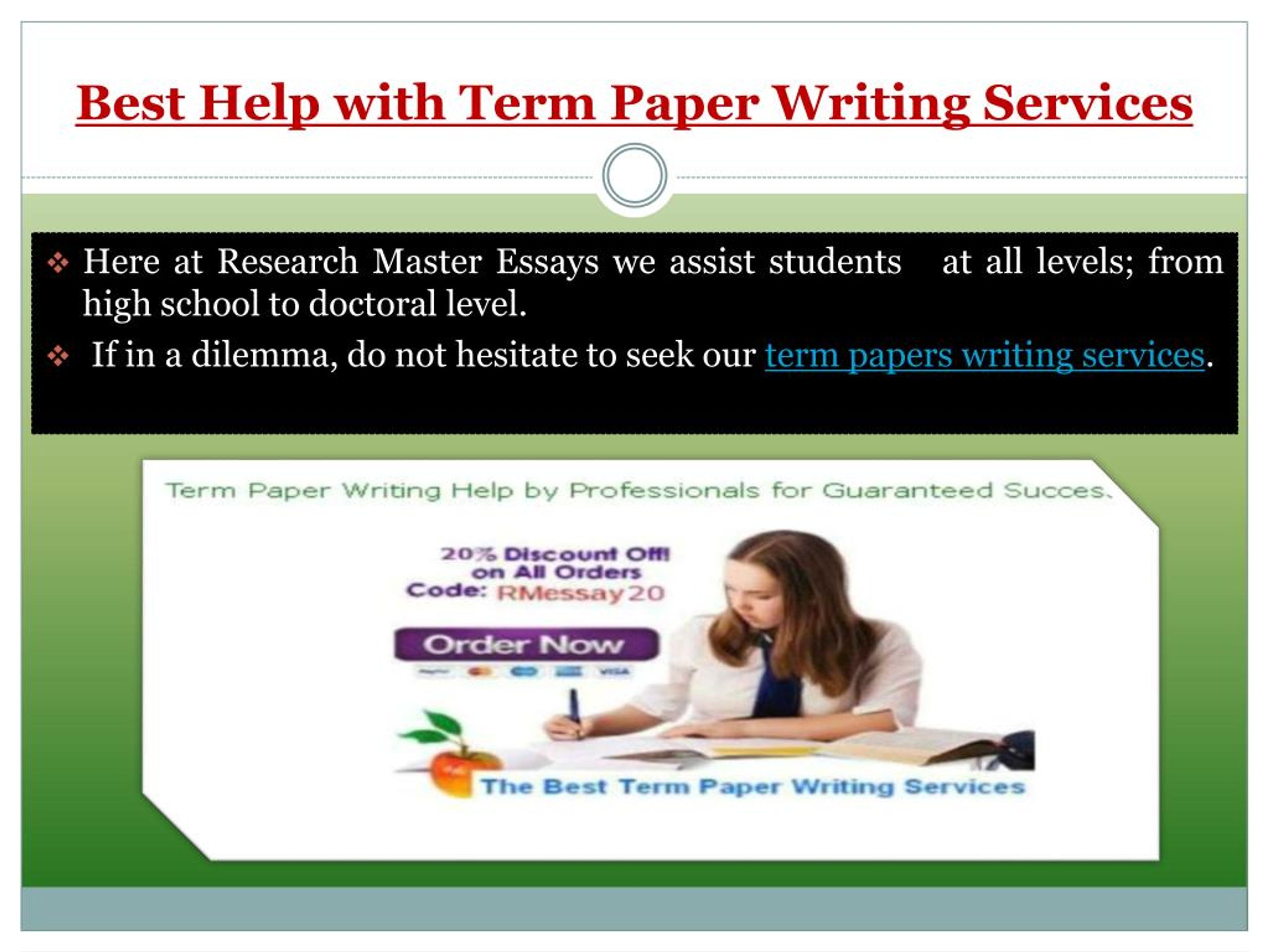 Master level writing services