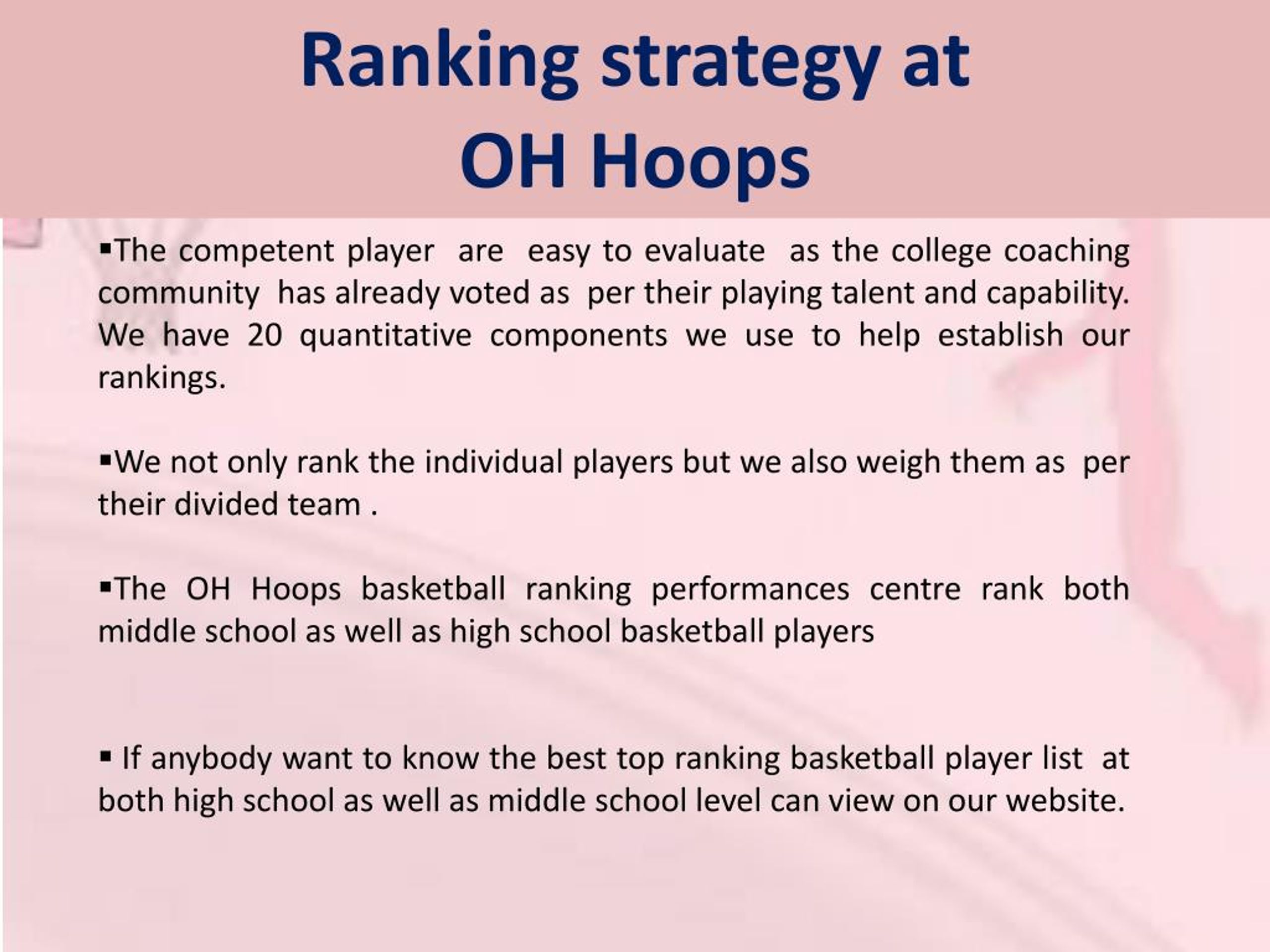 PPT Ohio High School Basketball Player Rankings PowerPoint