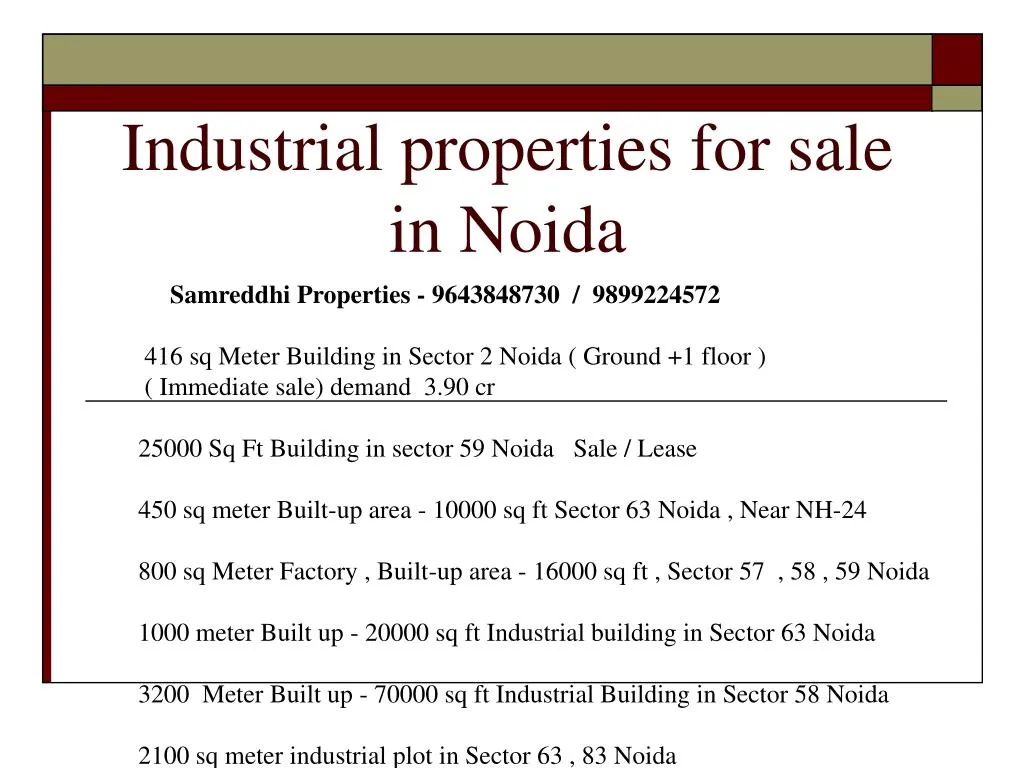 industrial properties for sale in noida n.