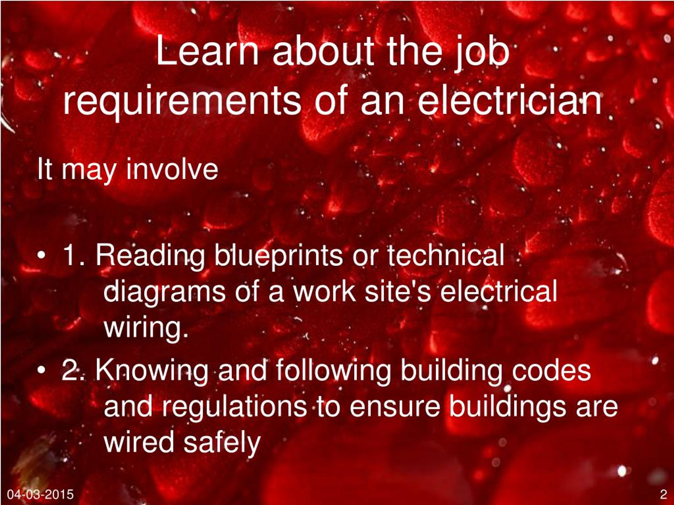 Electrician job education requirements