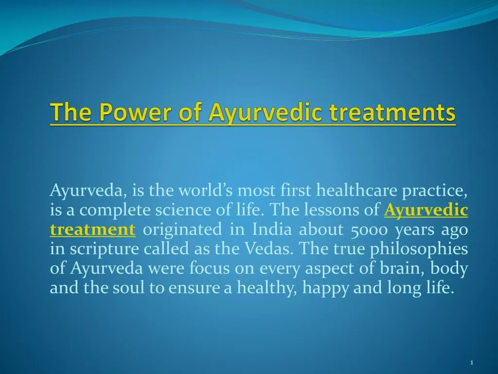 the power of ayurvedic treatments n.