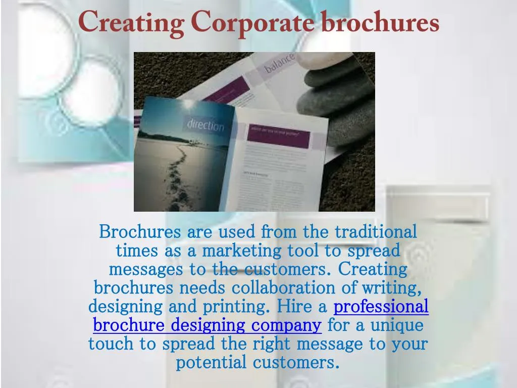creating corporate brochures n.