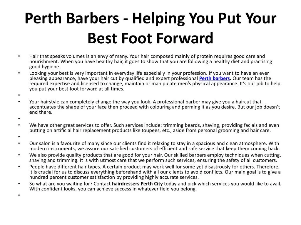 perth barbers helping you put your best foot forward n.