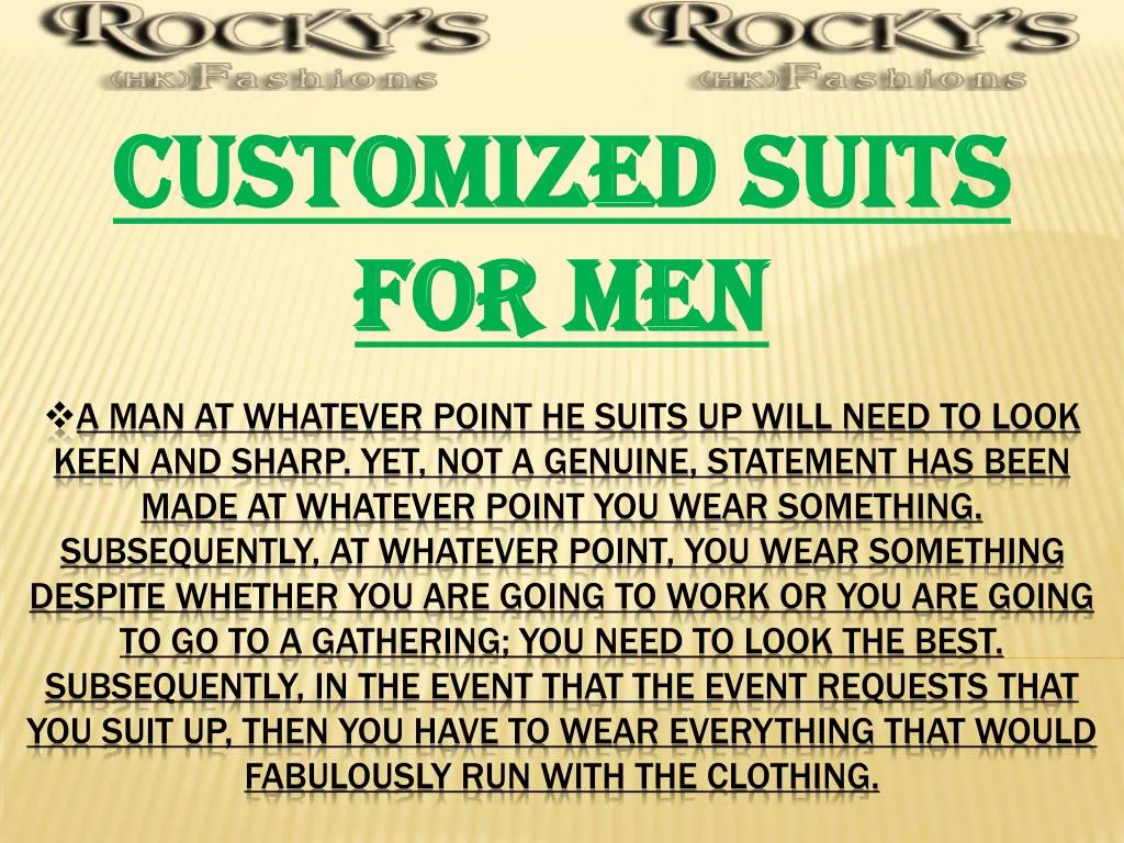customized suits for men n.