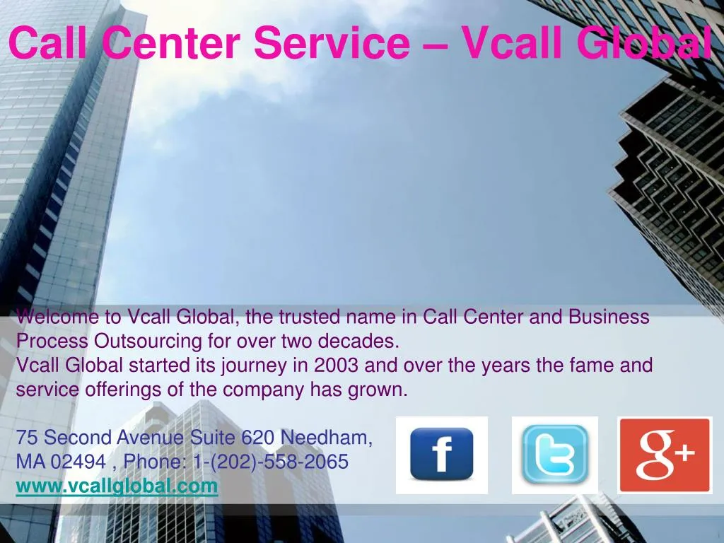 call center service vcall global n.