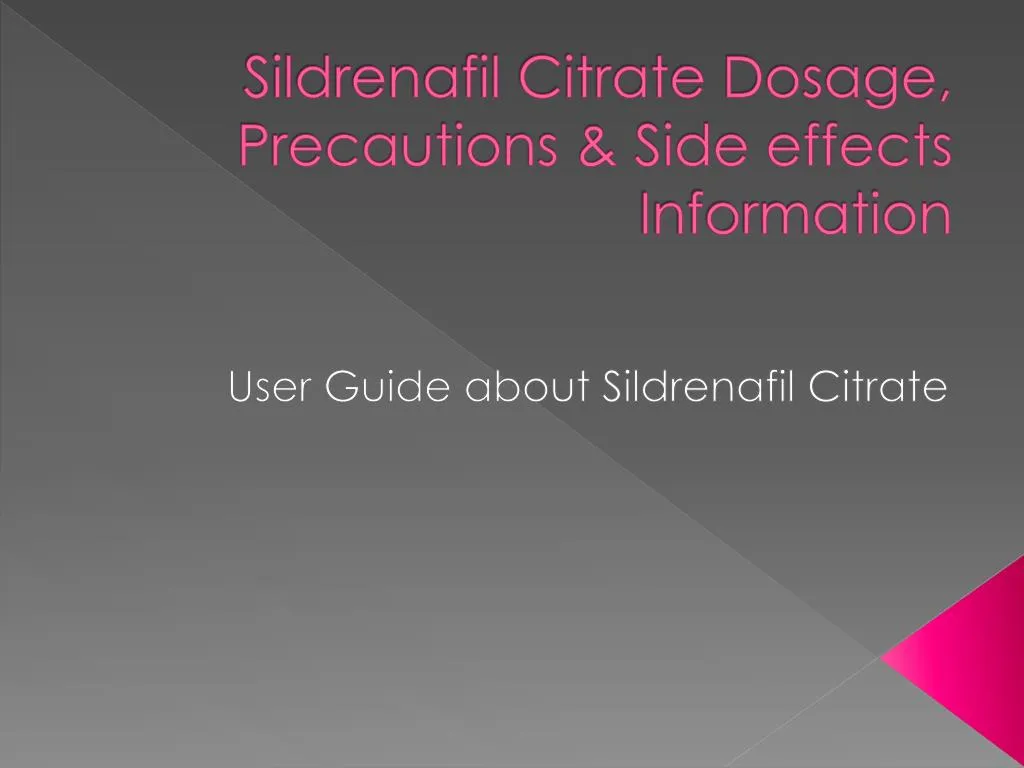 sildrenafil citrate dosage precautions side effects information n.