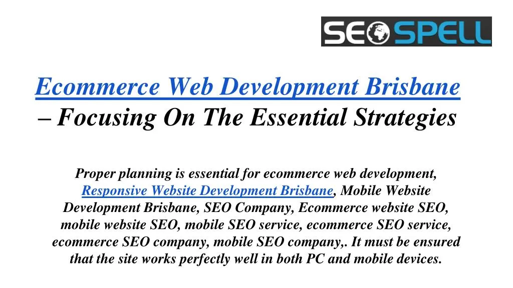 ecommerce web development brisbane focusing on the essential strategies n.