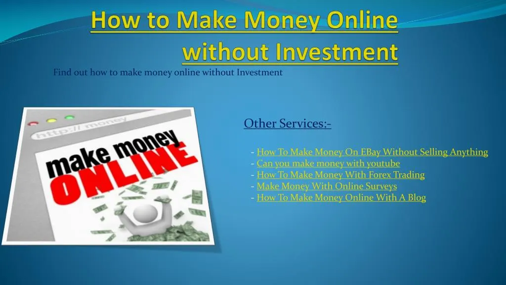 how to make money online presentation