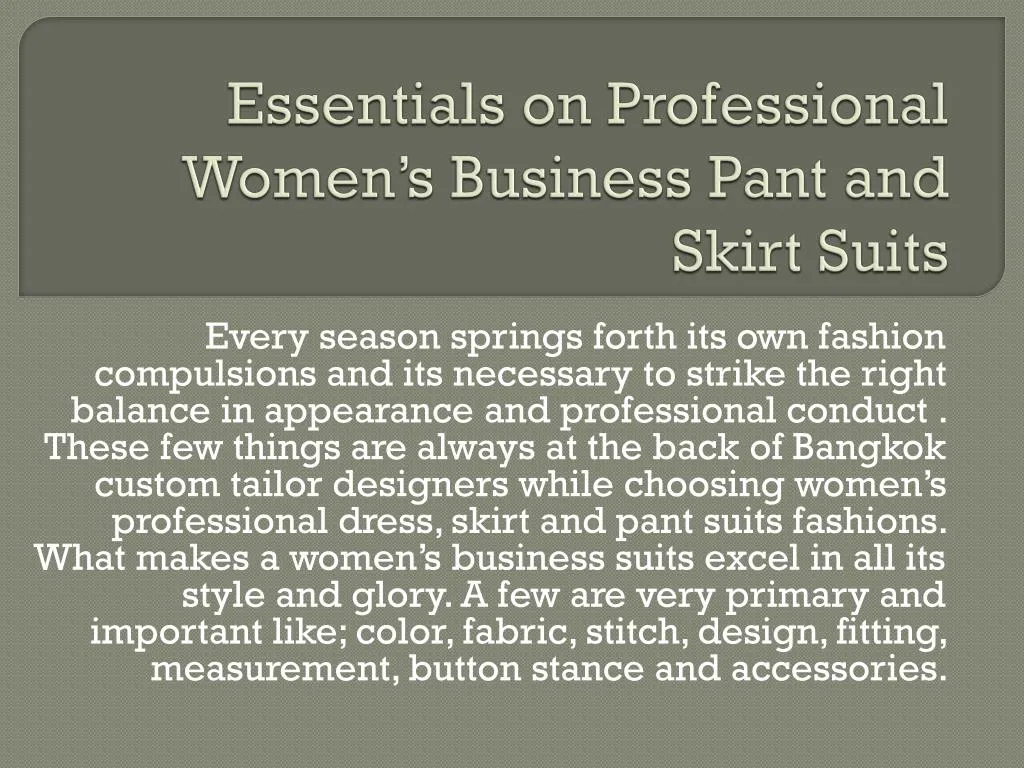 essentials on professional women s business pant and skirt suits n.