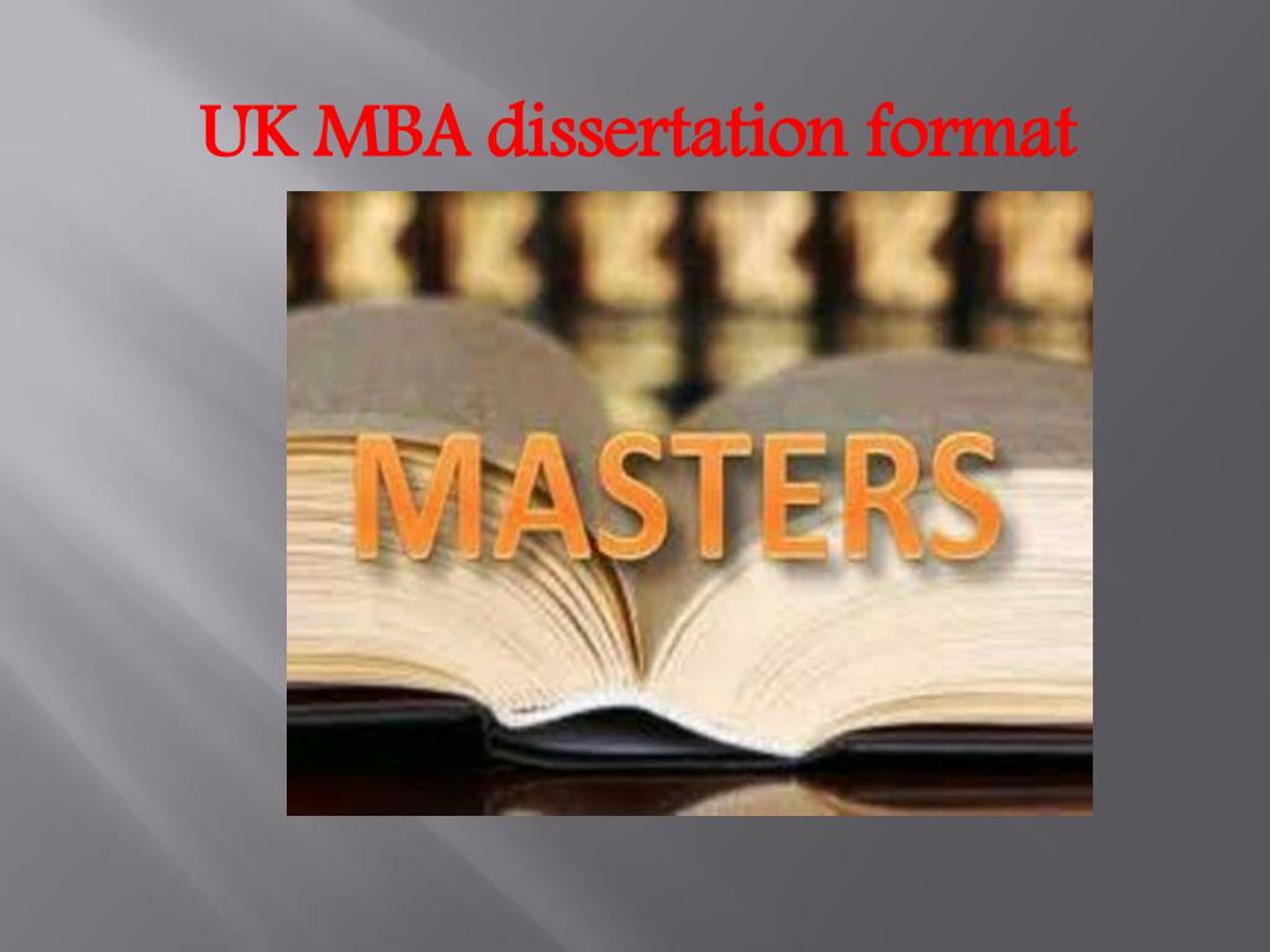 dissertation format for mba