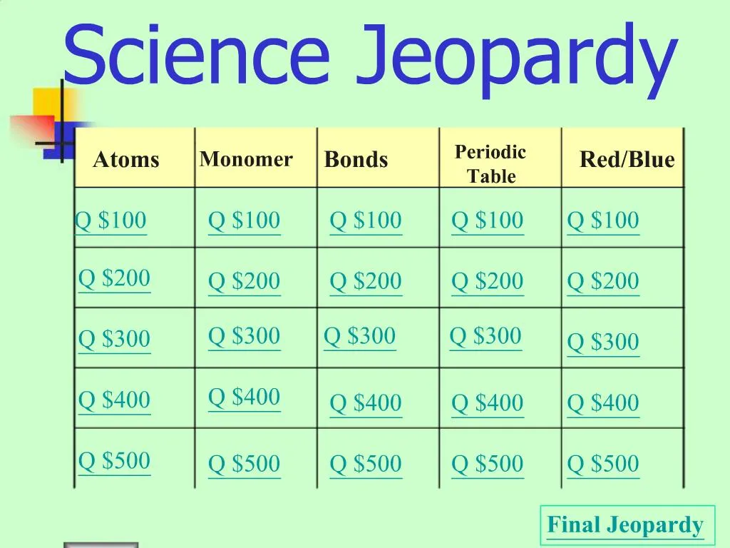 PPT Science Jeopardy PowerPoint Presentation, free download ID713600