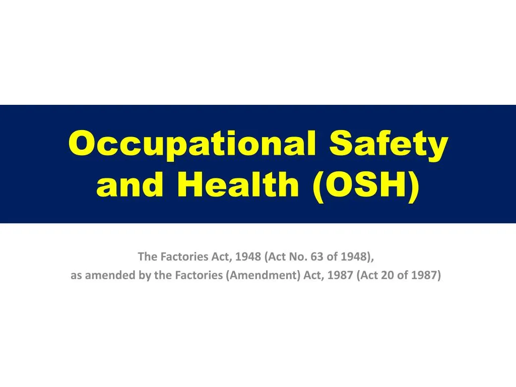 occupational safety and health osh n.