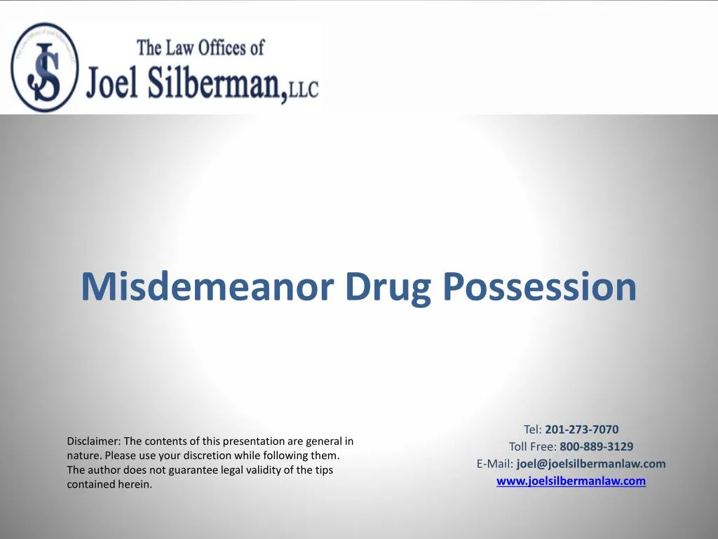 misdemeanor drug possession n.