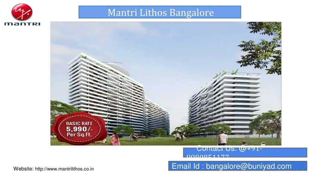 Ppt - Mantri Lithos Manyata Tech Park, Hebbal Bangalore Powerpoint 