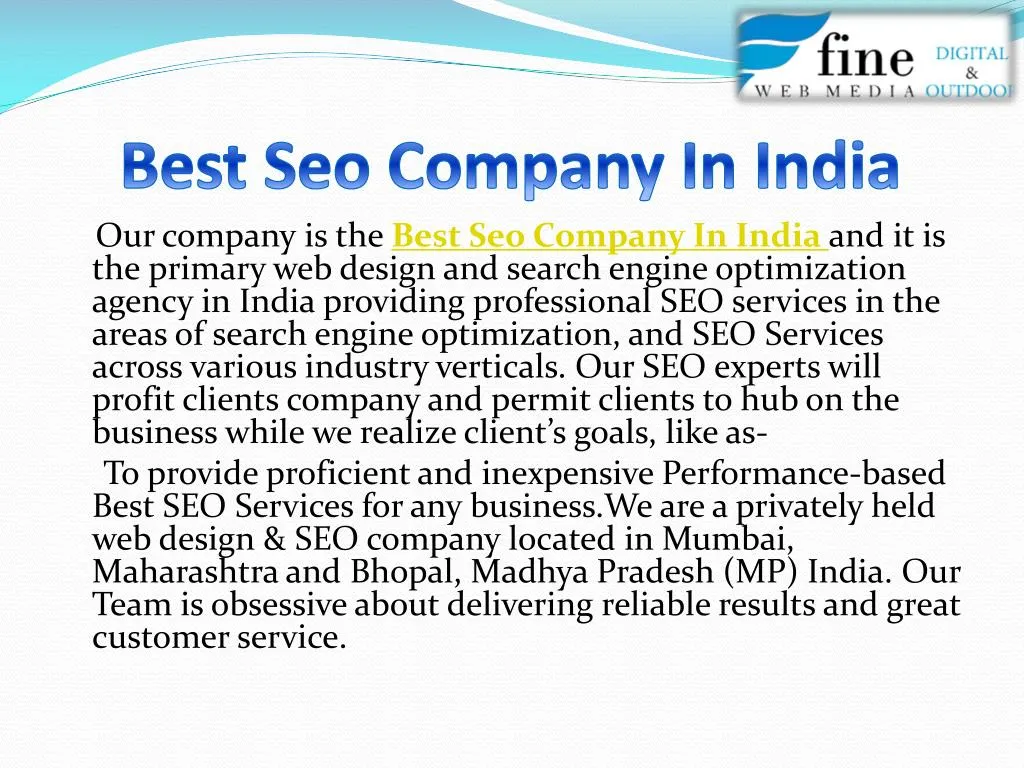 best seo company in india n.