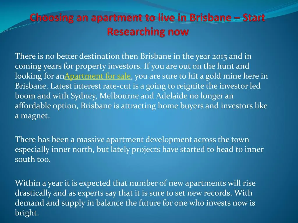 choosing an apartment to live in brisbane start researching now n.
