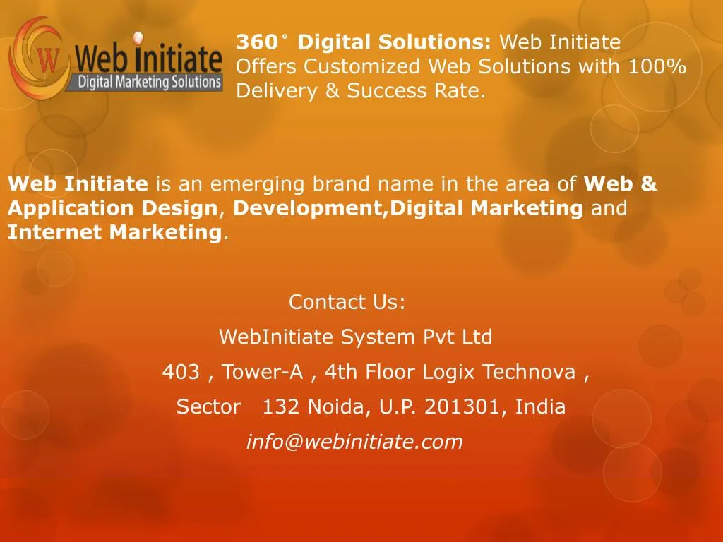 360 digital solutions web initiate offers customized web solutions with 100 delivery success rate n.