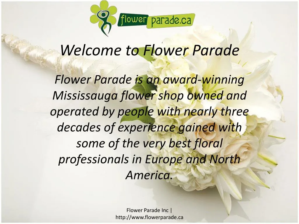 welcome to flower parade n.