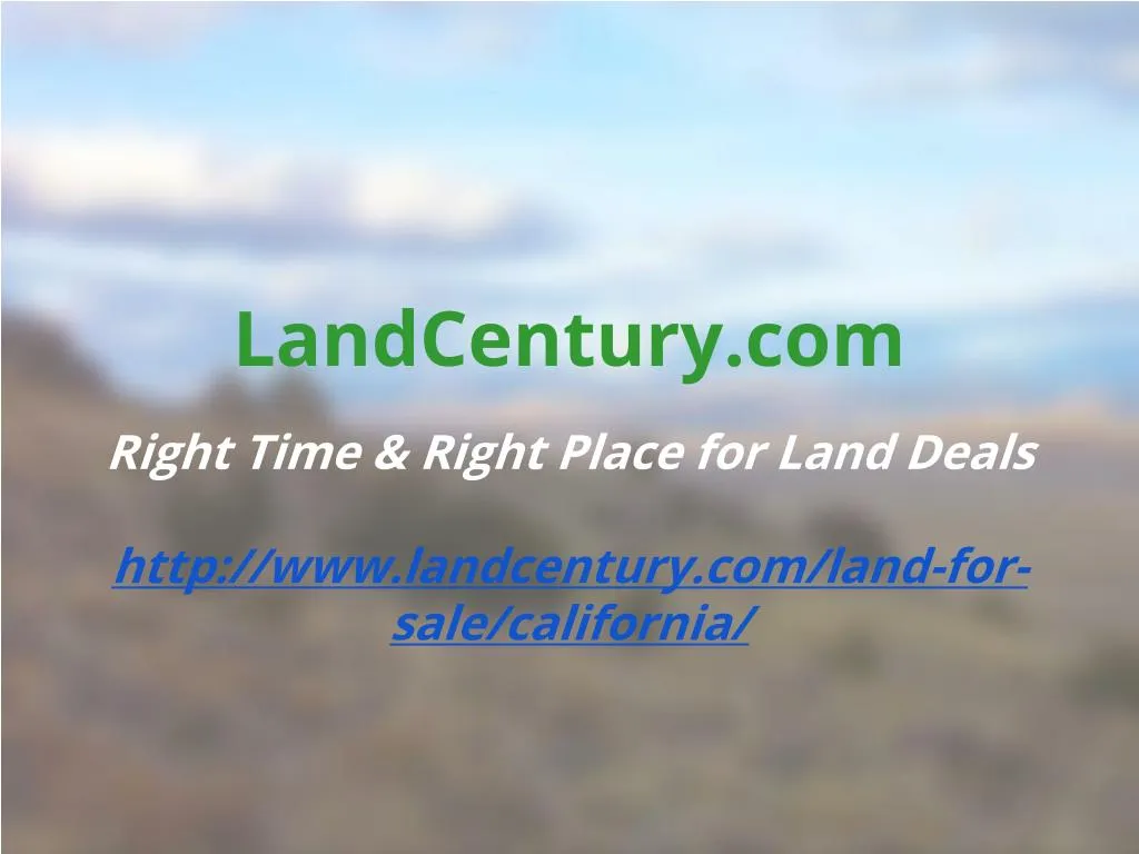 PPT California Land For Sale PowerPoint
