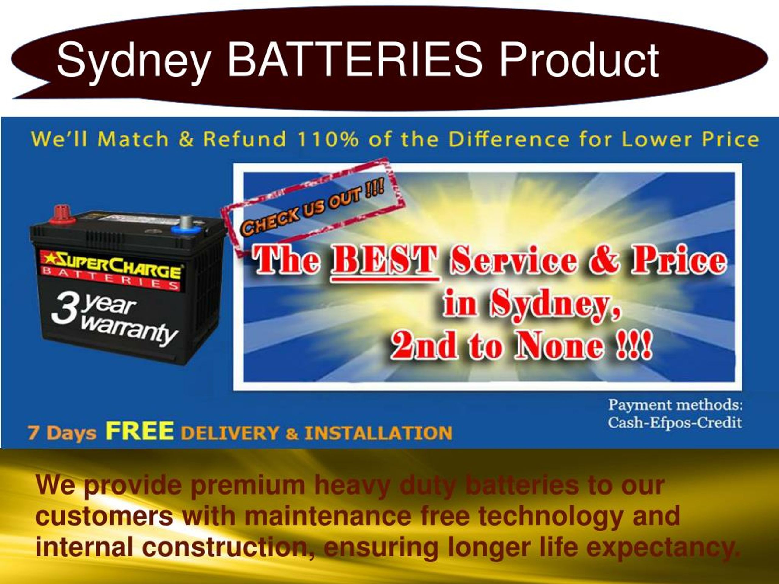 PPT SYDNEY BATTERIES PowerPoint Presentation, free download ID7150481