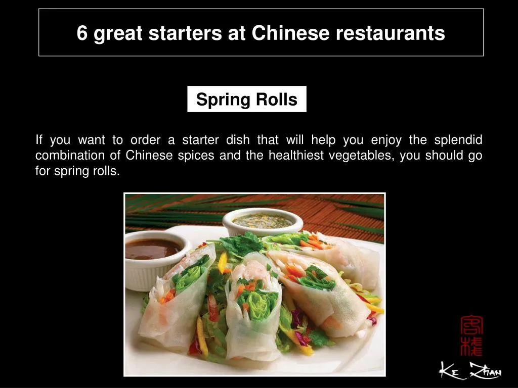 Ppt 6 Great Starters At Chinese Restaurants Point Great Starters At Chinese Restaurants