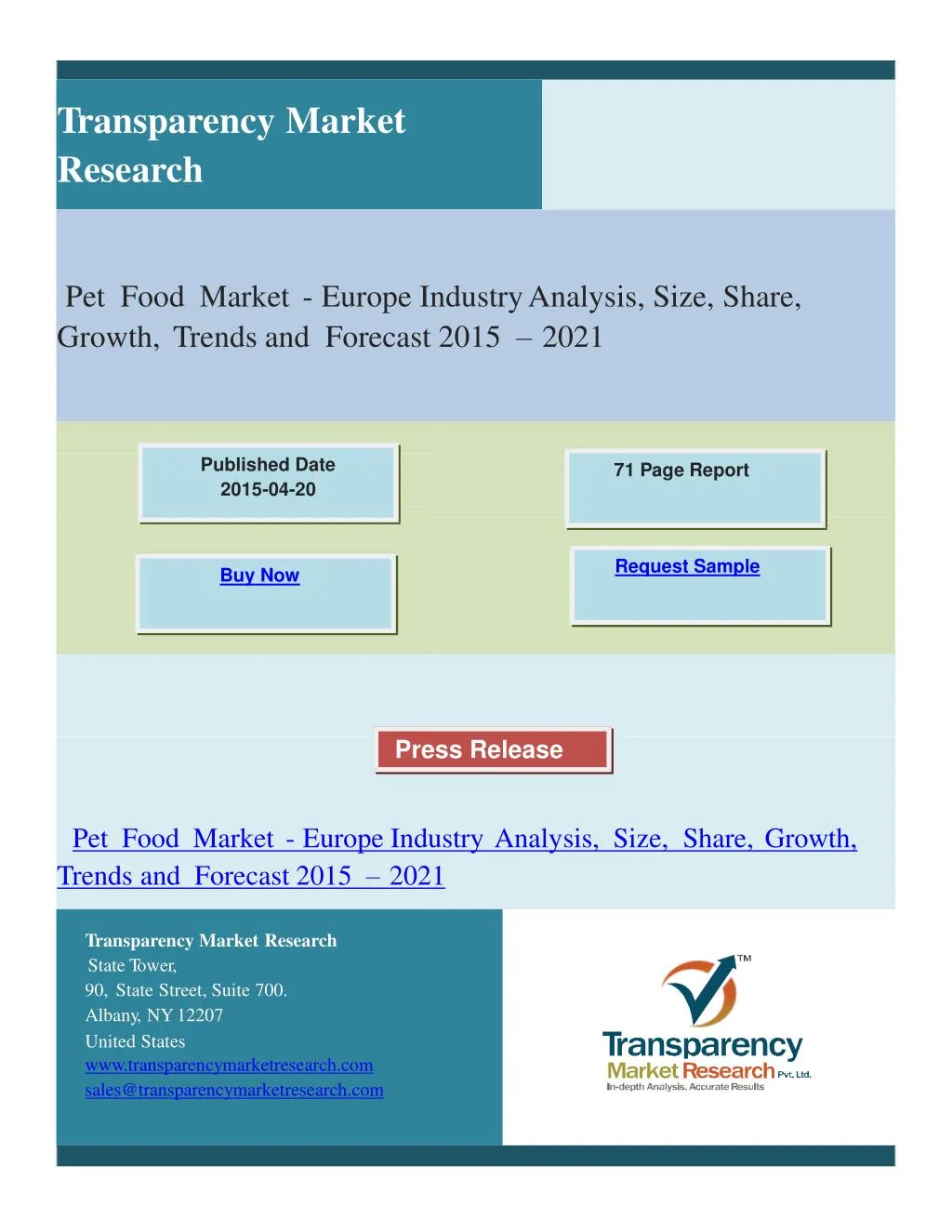 PPT Pet Food Market Europe Industry Analysis, Size, Share, Gr