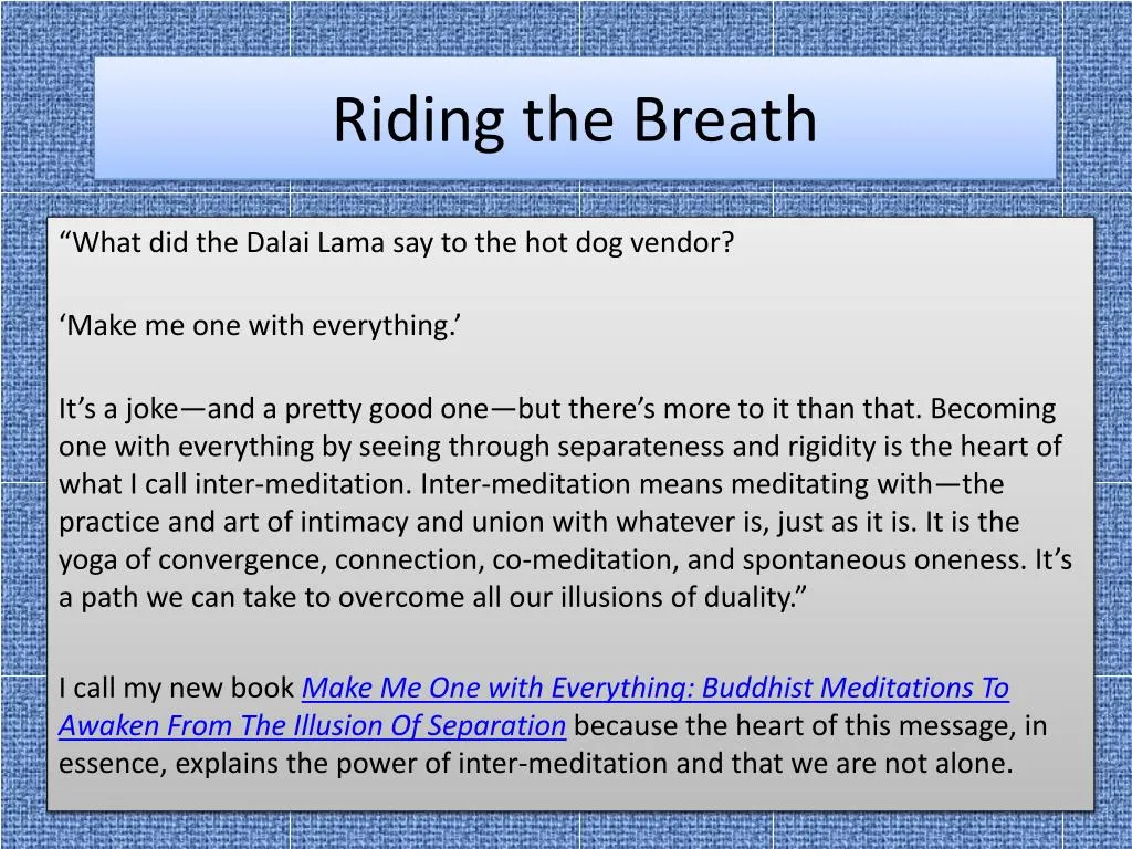 riding the breath n.