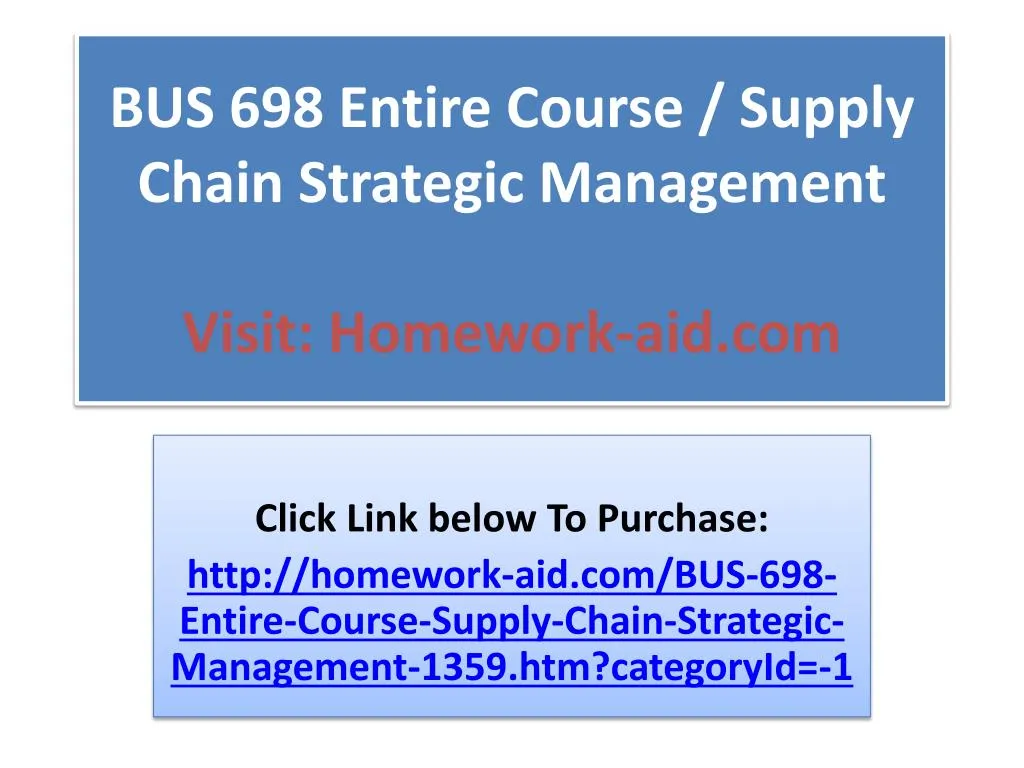 Bus and Supply Chain