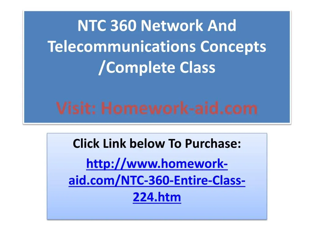 network and telecommunications concepts ntc 361 network and telecommunications concepts ntc 361