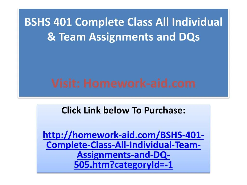 bshs assignment extension