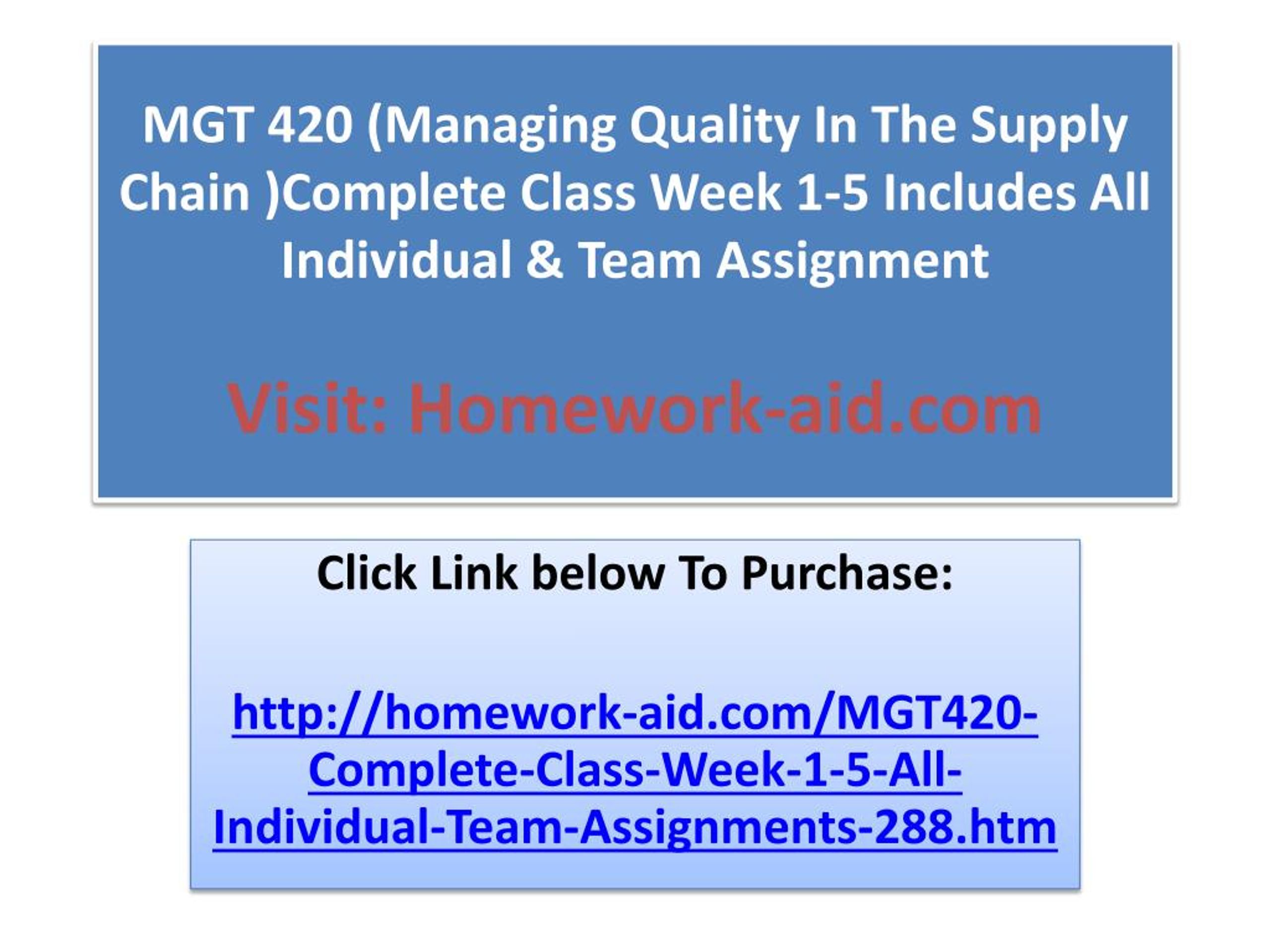 Ppt Mgt 4 Managing Quality In The Supply Chain Complete Clas Powerpoint Presentation Id