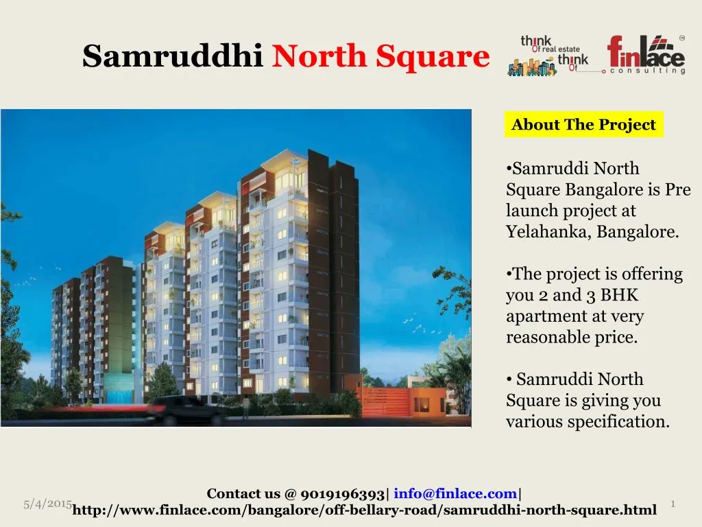 Ppt Samruddhi North Square A New Project In Bangalore Powerpoint