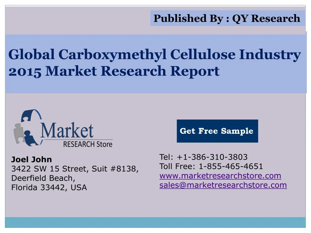 global carboxymethyl cellulose industry 2015 market research report n.