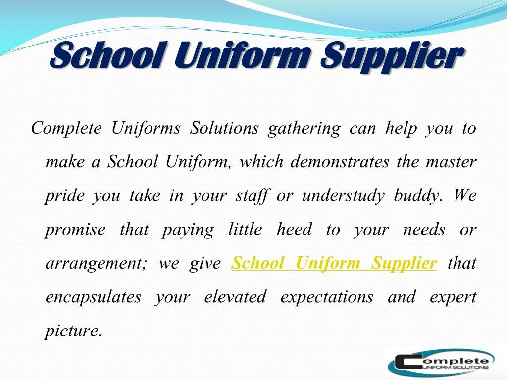 school uniform supplier n.