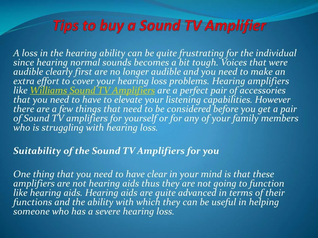 tips to buy a sound tv amplifier n.