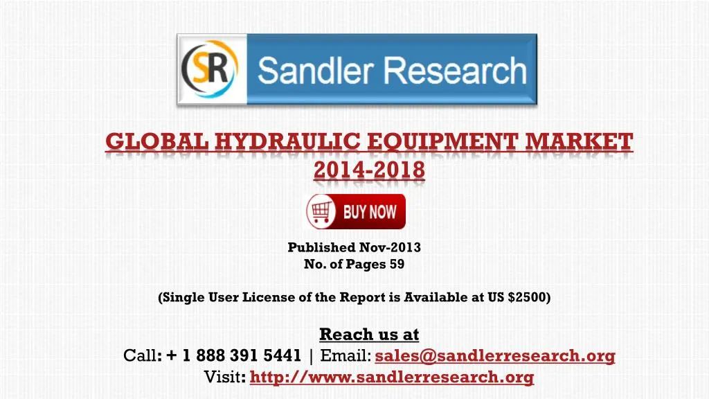 global hydraulic equipment market 2014 2018 n.