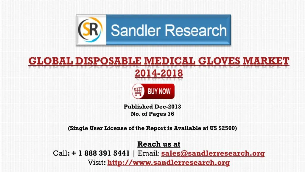 global disposable medical gloves market 2014 2018 n.