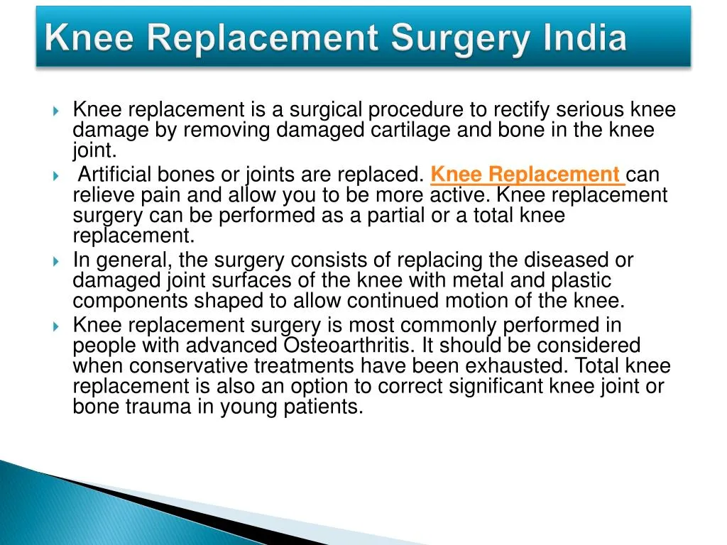 PPT Knee Replacement Surgery PowerPoint Presentation, free download