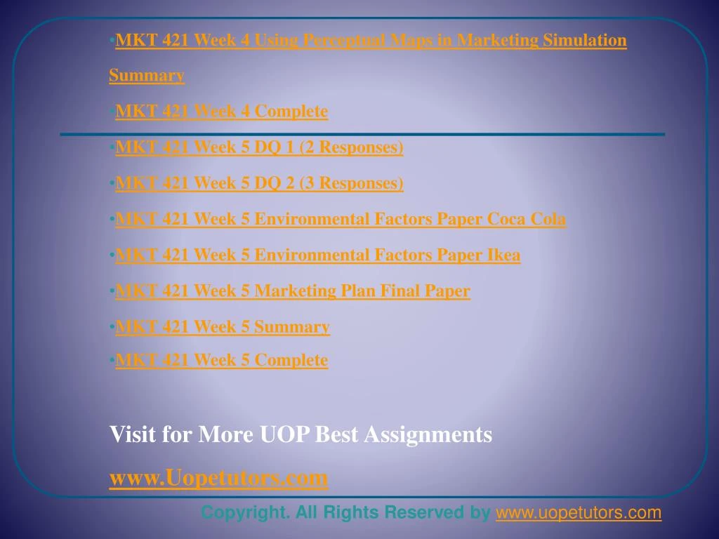 mkt 421 environmental factors paper Uoptutorial provides mkt 421 week 5 individual assignment environmental factors and here also find mkt 421 paper in which you identify the environmental. mkt 421 environmental factors paper Uoptutorial provides mkt 421 week 5 individual assignment environmental factors and here also find mkt 421 paper in which you identify the environmental.
