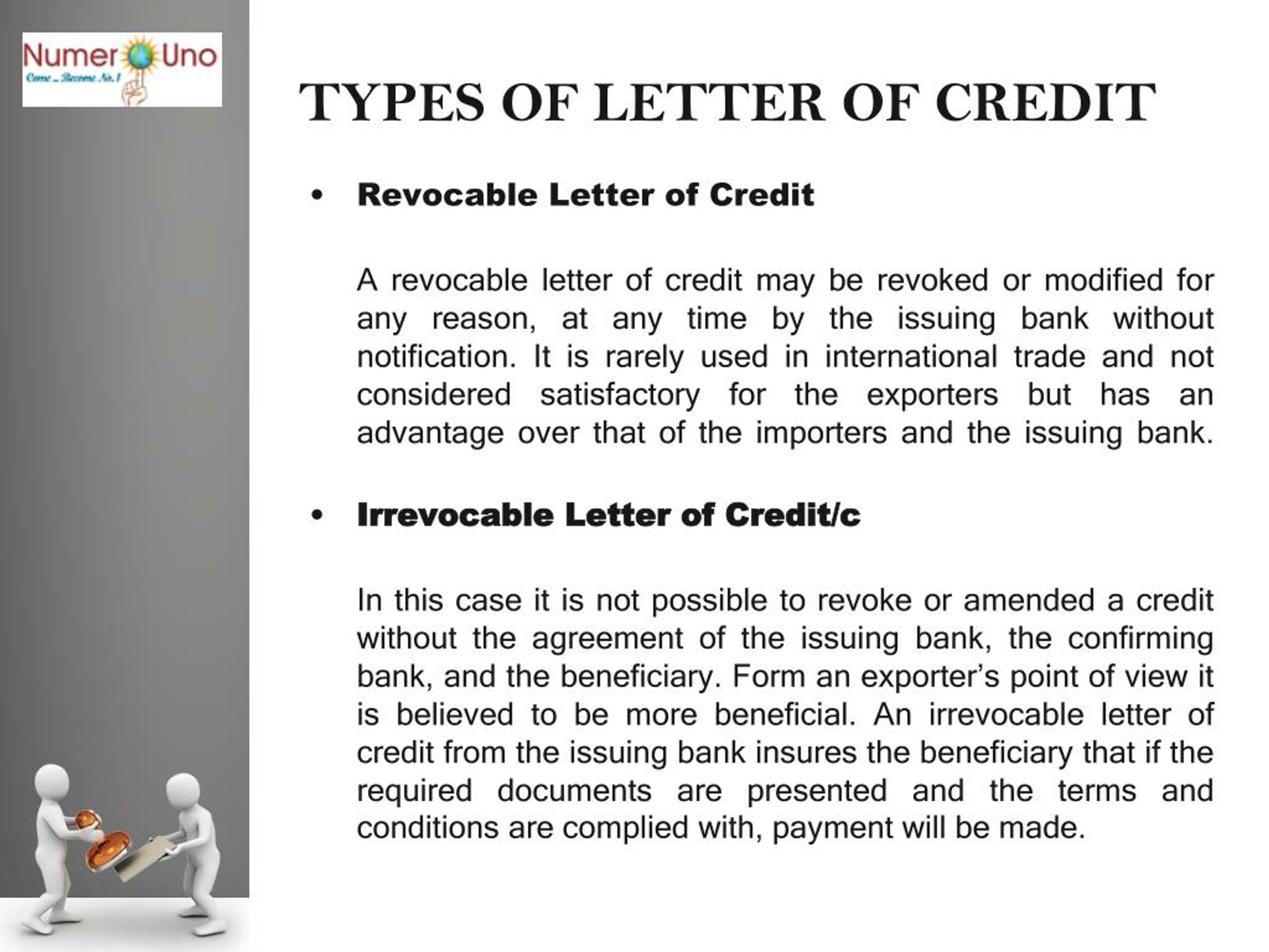 PPT Letter Of Credit By Numerouno Consultants PowerPoint Presentation 