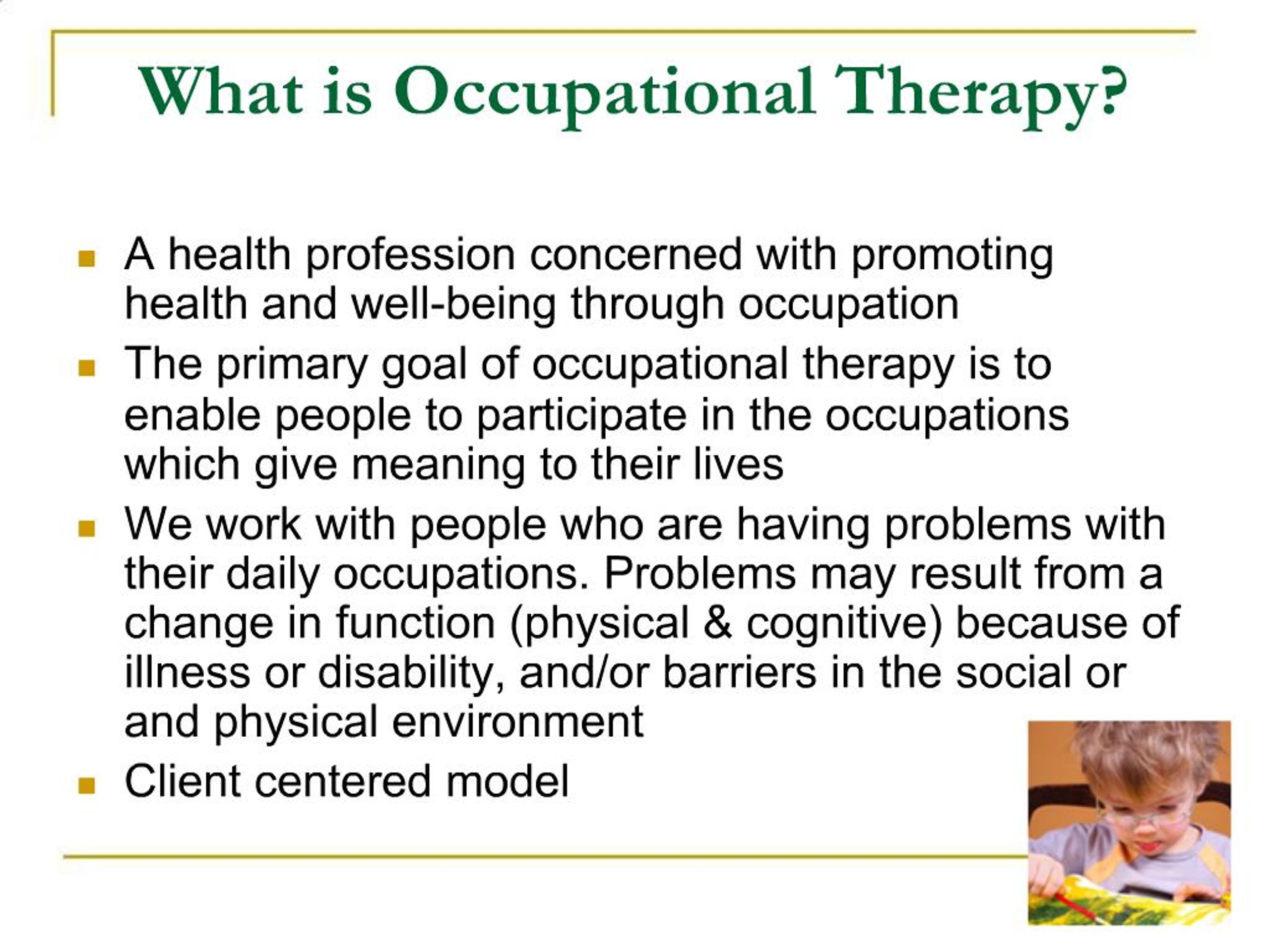 Ppt Occupational Therapy Powerpoint Presentation Free Download Id 716001