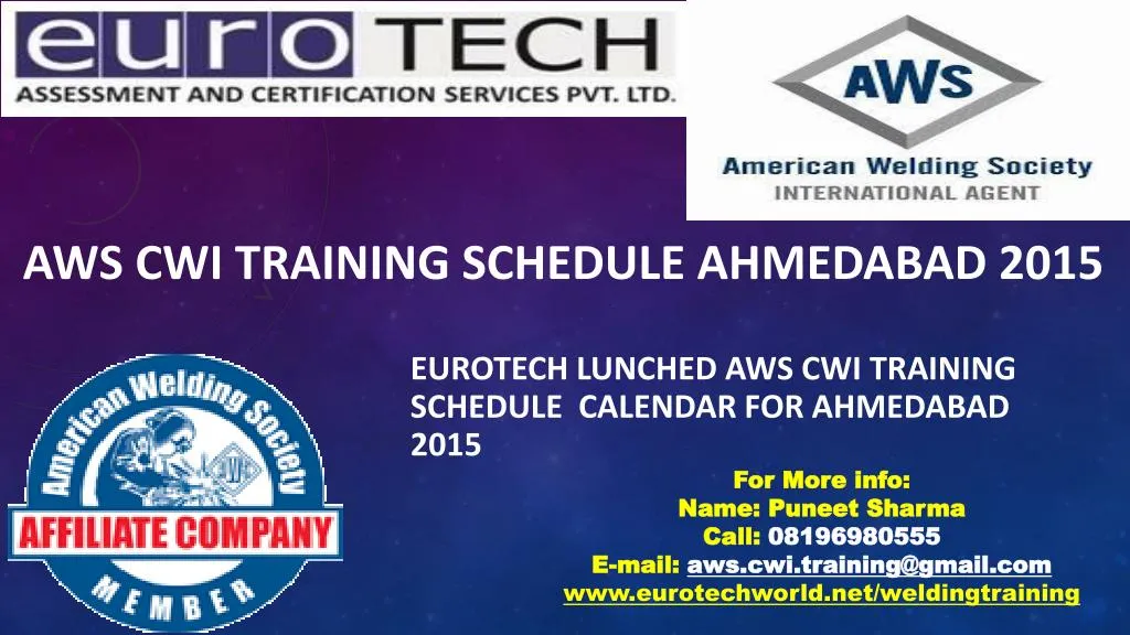 aws cwi training schedule ahmedabad 2015 n.