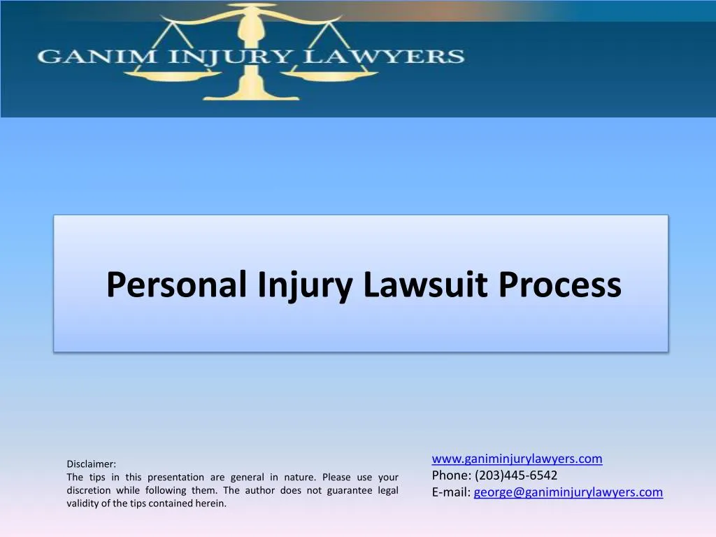 PPT - Personal Injury Lawsuit Process PowerPoint Presentation, Free ...