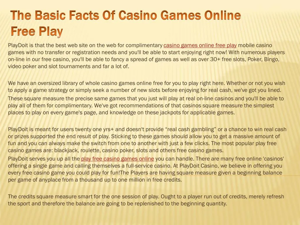 the basic facts of casino games online free play n.
